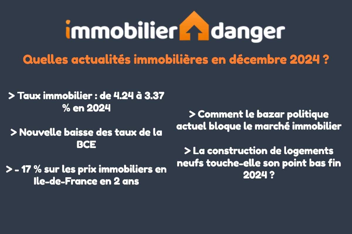 toutes les actualités de l'immobilier en décembre 2024 en France